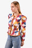 Isabel Marant Etoile Orange Printed 'Hafileal' Zip-Up Jacket Size 38