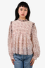Isabel Marant Etoile Pink and Cream Floral Cotton Blouse Size 38