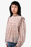 Isabel Marant Etoile Pink and Cream Floral Cotton Blouse Size 38