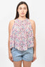 Isabel Marant Etoile Purple Floral Top Size 34
