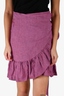 Isabel Marant Etoile Purple Linen Wrap Ruffle Mini Skirt Size 36