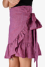 Isabel Marant Etoile Purple Linen Wrap Ruffle Mini Skirt Size 36