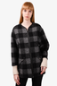 Isabel Marant Etoile Wool Black/Grey Plaid Zip-Up Jacket Size 38
