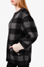 Isabel Marant Etoile Wool Black/Grey Plaid Zip-Up Jacket Size 38