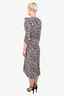 Isabel Marant Purple Silk Floral Shoulder Padded Maxi Dress Size 34