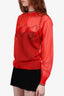 Isabel Marant Red/Black Mesh Diamond Pattern Turtleneck Top Size S