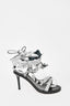 Isabel Marant Silver/Black Wrap Heel Sandal Size 37
