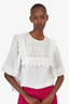 Isabel Marant White Embroidered Boxy Blouse Size 38