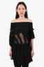 Issey Miyake Black Nylon Knit Net Detail Top Size 2