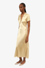 J.Crew Gold Metallic Short Sleeve Maxi Dress Size 2