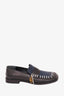 J.W. Anderson Black/Navy Leather And Suede Exposed Stitch Loafers sz 42