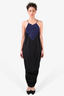 J.W. Anderson Blue/Black Silk Draped Halter Dress Size 6