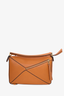 Loewe 2018 Brown Grained Calfskin Medium Puzzle Bag With Insert
