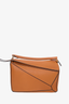 Loewe 2018 Brown Grained Calfskin Medium Puzzle Bag With Insert