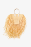 Jacquemus Beige Woven Straw Fringe Top Handle with Strap