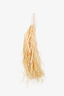 Jacquemus Beige Woven Straw Fringe Top Handle with Strap