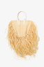 Jacquemus Beige Woven Straw Fringe Top Handle with Strap
