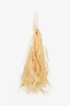 Jacquemus Beige Woven Straw Fringe Top Handle with Strap
