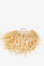 Jacquemus Beige Woven Straw Fringe Top Handle with Strap