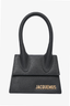 Jacquemus Black Grained Leather Le Chiquito Top Handle with Strap