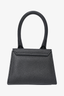 Jacquemus Black Grained Leather Le Chiquito Top Handle with Strap