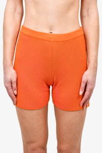 Jacquemus Orange Ribbed Knit Shorts Size 40