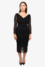 Jean Paul Gaultier Soleil Black Mesh Ruched Dress Est. Size S
