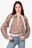 Jean Paul Gautier Multicoloured Printed Sheer Blouse Size 40