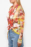 Jean Paul Gautier Red Patterned Sheer Open Cardigan Size M