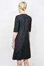 Jil Sander Black Cotton Half Zip Midi Dress