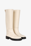Jil Sander Cream Leather Knee High Boots Size 37
