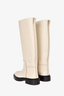 Jil Sander Cream Leather Knee High Boots Size 37