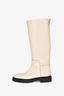 Jil Sander Cream Leather Knee High Boots Size 37
