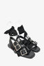 Jill Sander Black Leather Buckle Sandals With Ribbon Size 35.5