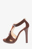 Jimmy Choo Brown Suede With Bead Shell Detail Heels Size 38