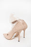 Jimmy Choo Beige Glitter Tulle Pumps Size 38