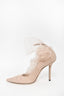 Jimmy Choo Beige Glitter Tulle Pumps Size 38