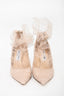 Jimmy Choo Beige Glitter Tulle Pumps Size 38