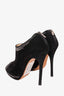 Jimmy Choo Black Suede Beaded Peep Toe Heels Size 38