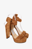 Jimmy Choo Brown Suede Wrap-Around Strap Sandals Size 35.5