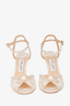 Jimmy Choo Cream Lace Pearl Detail 'Sacora' Heels Size 40