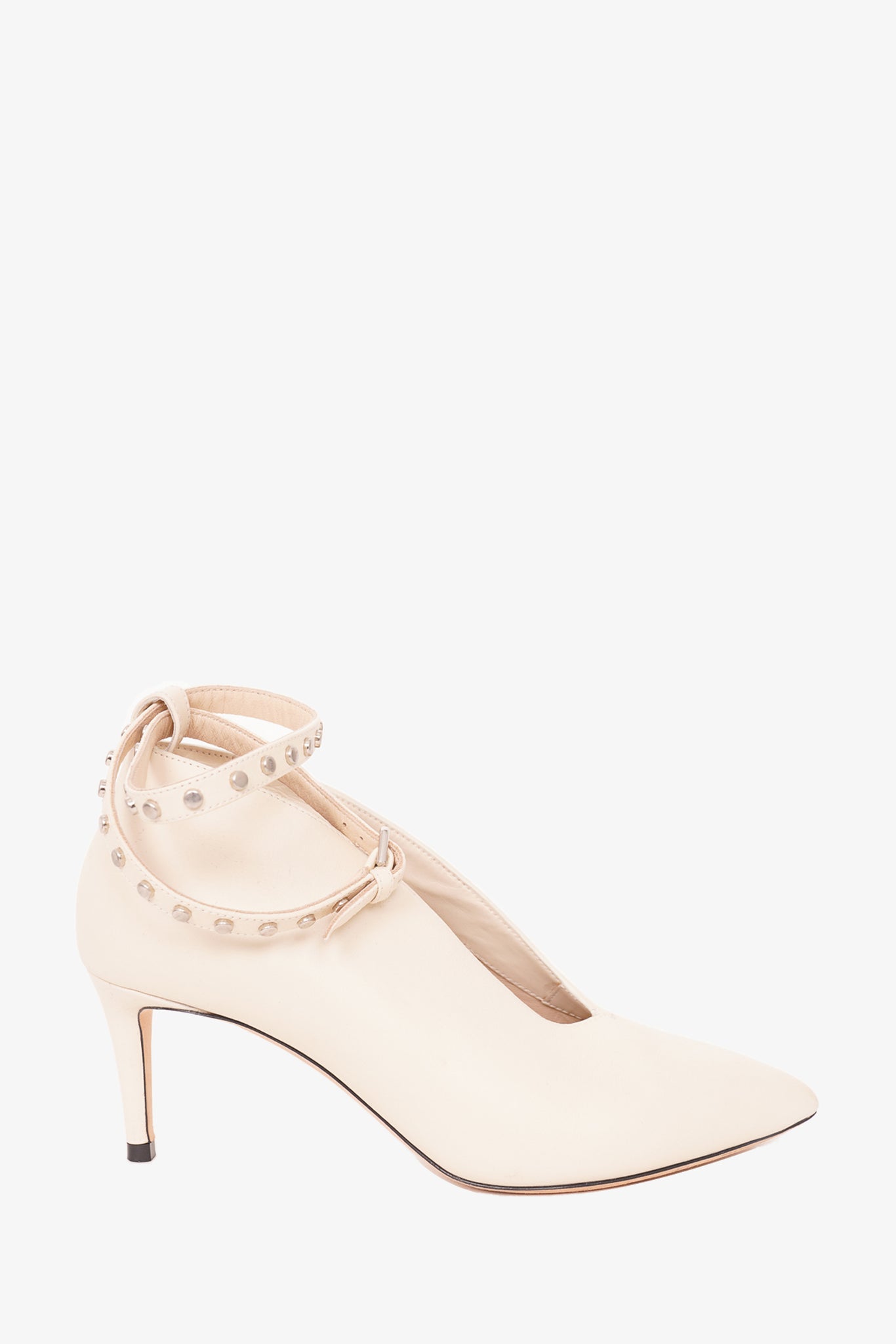 Jimmy Choo Cream Open Leather Ankle Bootie with Studs Size 36