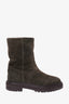 Jimmy Choo Khaki Suede Shearling Lining Ankle Boot Size 39