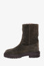 Jimmy Choo Khaki Suede Shearling Lining Ankle Boot Size 39