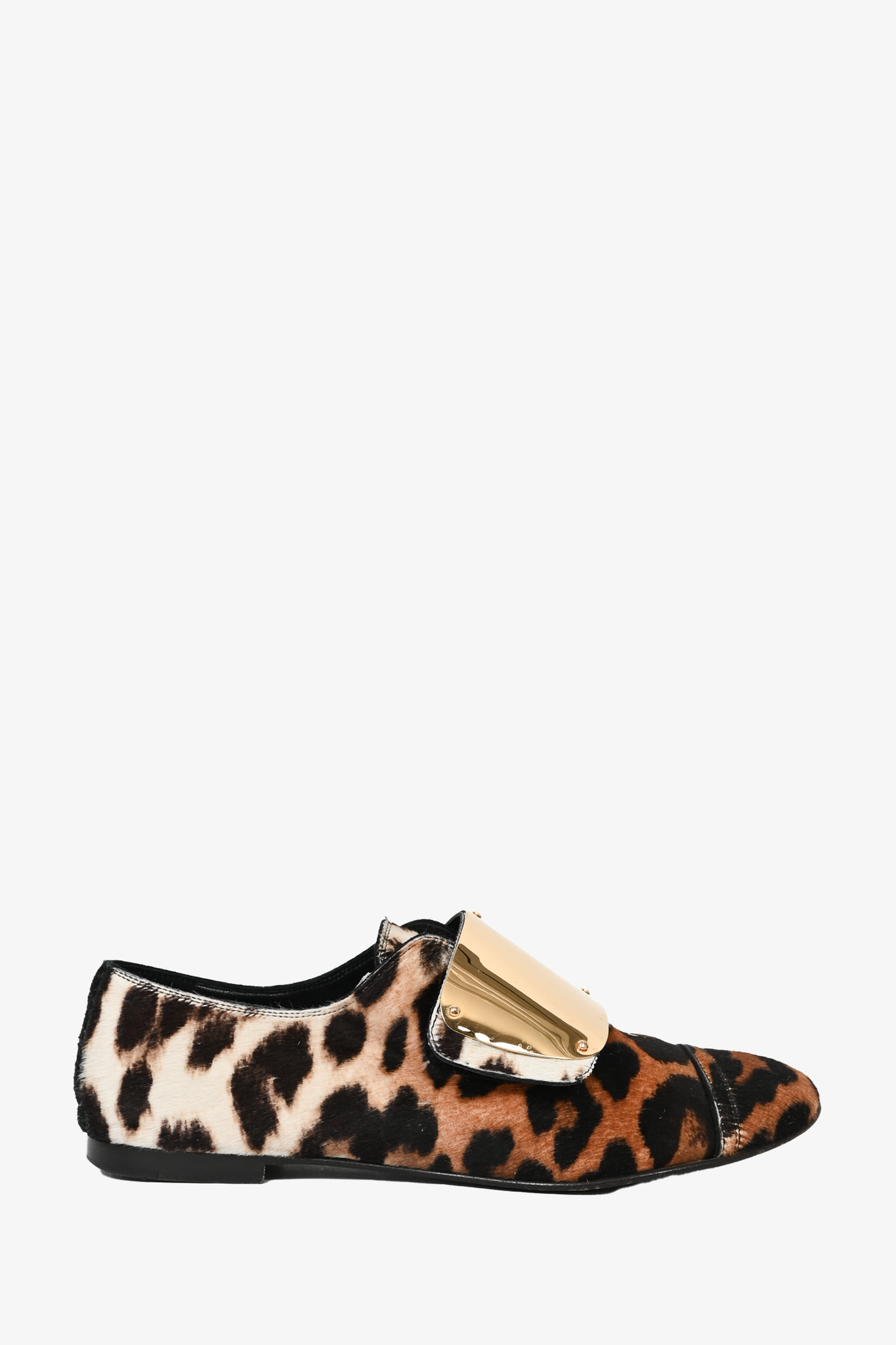 Jimmy Choo Leopard Print Pony Hair GHW Loafers Size 38