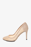 Jimmy Choo Nude Shimmer Rounded Heels Size 34