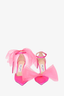 Jimmy Choo Pink Satin 'Averli' Bow Heels Size 37.5