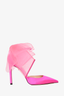 Jimmy Choo Pink Satin 'Averli' Bow Heels Size 37.5