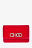 Jimmy Choo Pink Velet Crystal CHOO 'Sidney' Wallet on Chain