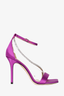 Jimmy Choo Purple Satin Crystal Embellished 'Talika' Heels Size 37
